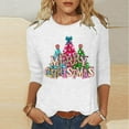 thumbnail image 2 of Bcresic Glitter Merry Christmas Shirts for Womens Cute Bright Xmas Tree Tshirts Trendy Crewneck 3/4 Sleeve Tops Classic Cotton Pullover Tees Xmas Holiday Tunic T-Shirt Gifts,#01_White,XX-Large, 2 of 4