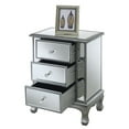 thumbnail image 2 of Convenience Concepts Gold Cost Vineyard Mirrored End Table, Silver (3 Drawer), 2 of 4