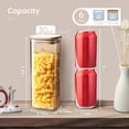 thumbnail image 2 of HomArtist Square Glass Jars with Bamboo Lids 34 FL OZ [Set of 6], Glass Canisters with Airtight Lid, Glass Food Storage Container for Pasta, Flour, Sugar, Rice, Best for Kitchen & Pantry, 2 of 8