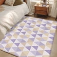 thumbnail image 4 of 2.7'x5' Area Rugs, Purple Yellow Geometric Indoor Outdoor Area Rug for Living Room Bedroom, Modern Triangle Abstract Art Washable Bathroom Rugs Kitchen Floor Carpet Mats Home Decor Aesthetic, 4 of 8