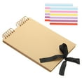 thumbnail image 1 of Uxcell Scrapbook Photo Albums, 8x12 Inch 80 Pages with Sticker and Ribbon, Khaki, 1 Pcs, 1 of 6