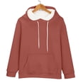 thumbnail image 6 of Women's Solid Color Pullover Hoodie with Drawstring and Side Pockets, French Terry Casual Streetwear Sweatshirt for Lounge Comfort, Daily Wear and Outdoor Activities Pink XL, 6 of 9