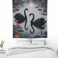 thumbnail image 3 of RKSupls Vertical Tapestry Wall Hanging, Black Swans Lotus Tapestry Wall Decor for Bedroom, Dorm Room, Living Room, Apartment, College Dorm Home Decor, 3 of 5