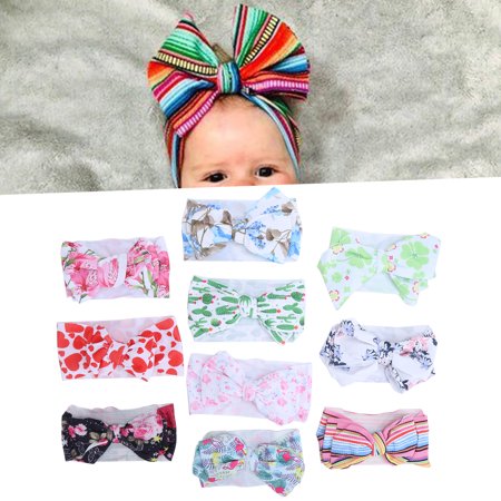 Fyydes 10 Pieces Bandeaux Bebe Fille Arc Tete Wrap Elastique Decoratif Infantile Enfants Accessoires De Cheveux Bandeaux Bebe Fille Arc Bebe Bandeau Walmart Canada