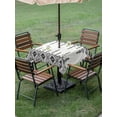 thumbnail image 4 of Outdoor Tablecloths with Umbrella Hole & Zipper, Black White Boho 60x60 Inch Square Tablecloths, Vintage Ethnic Tribe Abstract Art Retro Waterproof Table Cloth, Patio/Pool/Picnic Table Covers, 4 of 8