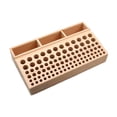 thumbnail image 1 of Organizador de herramientas de madera y cuero, soporte para herramientas de tallado, versátil, resistente, con base antideslizante para uso doméstico 98 hoyos, 1 of 8