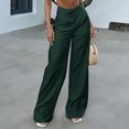 thumbnail image 2 of Kureaily Women's Casual High Waisted Tie Side Plicated Wide Leg Pants Work Casual Pants, 2 of 4