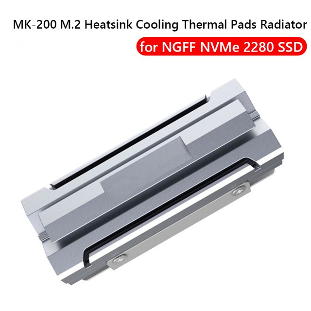 MK-200 M.2 Disipador de calor Cooler Thermal Pad para NGFF NVMe 2280 SSD (Gris plateado)