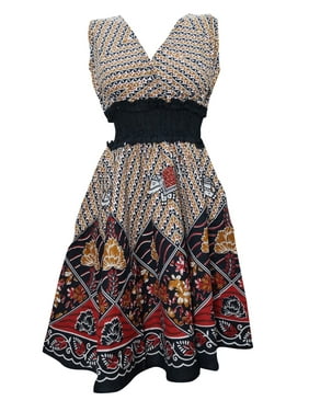 Mogul Women's Bohemian Style Maxi Dress Sleeveless Floral Print Sexy Dresses