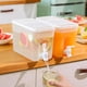 thumbnail image 1 of Hervidor de agua fría de gran capacidad con grifo | Nevera de té de plástico | Dispensador de bebidas 4L | Tapa de vertido fácil | Cubo de bebidas para oficina en casa | Blanco | 1 pieza, 1 of 8