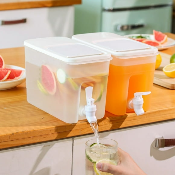 Dvkptbk Drink Dispenser for Fridge Summer Household Tea Kettle with Faucet Cooler Kettle Large-capacity Plastic Pot Drinks Bucket Refrigerator Cold Water Kettle for Garden Home Party