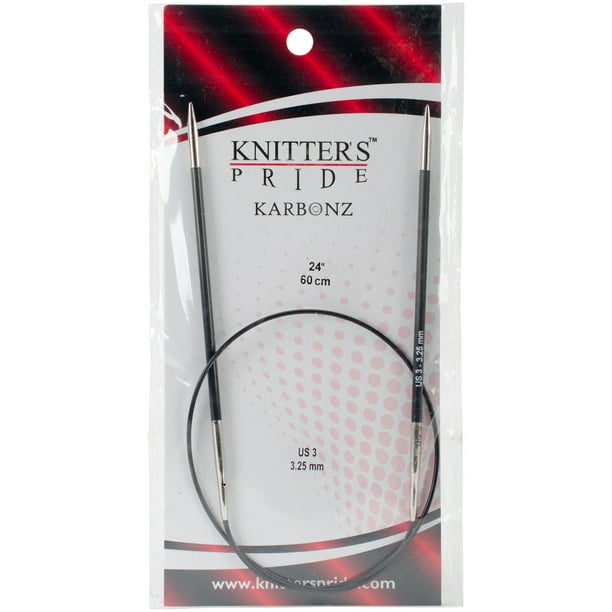 Knitter's Aiguilles Circulaires Fixes Pride-Karbonz 24"-Size 3/3.25Mm