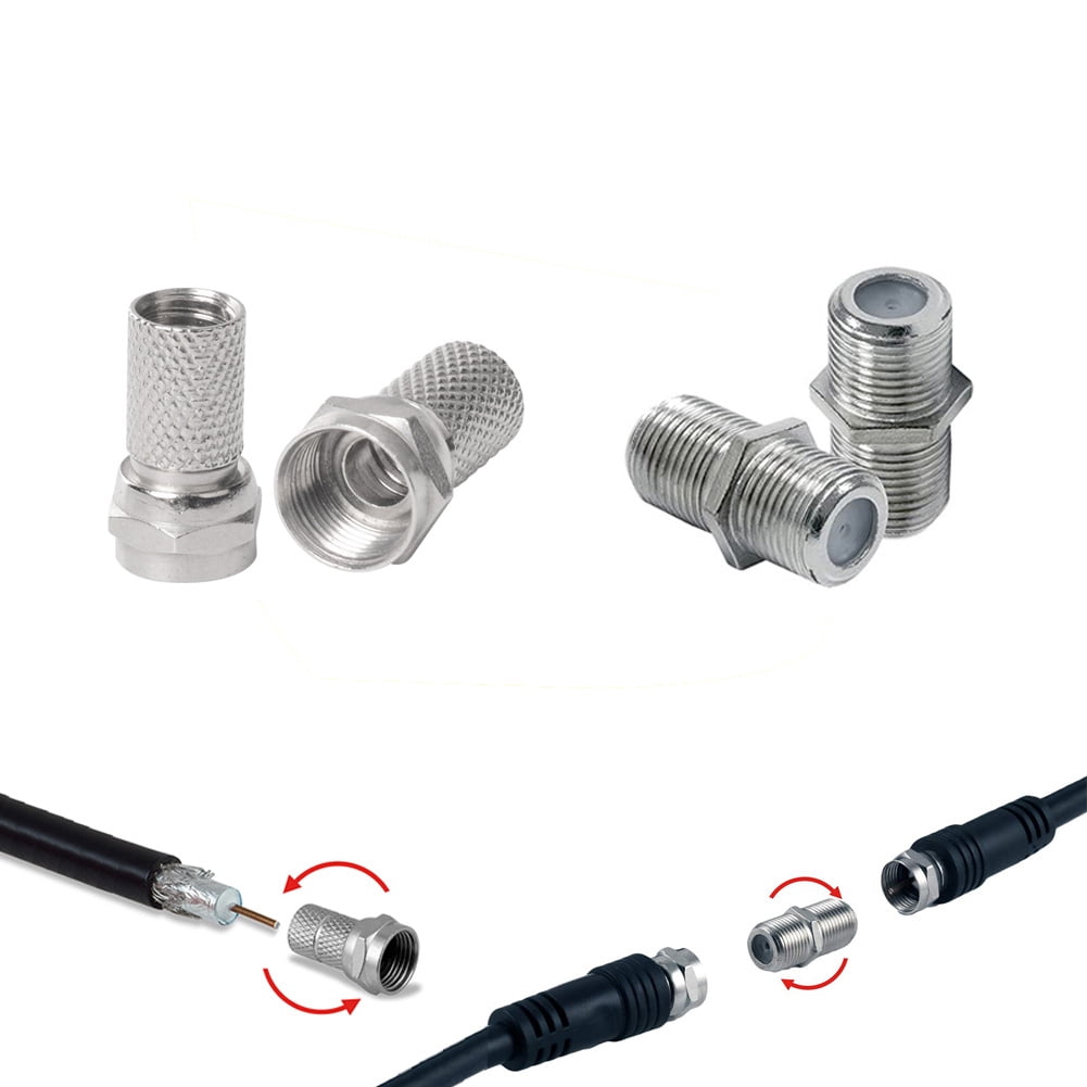 40Pcs Coax Cable Extension Adapters, Coax Twist-On Adapter, Male to Female Coaxial Cable Screw On Connector for TV-Box Radio