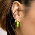 thumbnail image 2 of Enamel Double Hoop Earrings, 2 of 2