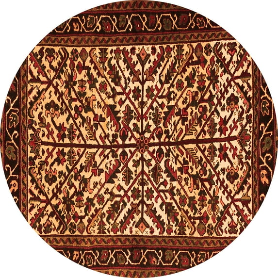 Ahgly Company Indoor Round Persian Orange Traditional Area Rugs, 3' Round