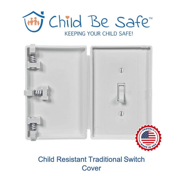 Child Be Safe Infant and Pet Proof Switch Cover Box, White, 1 Piece