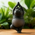 thumbnail image 4 of 1.97" Yoga Master Hippo Statue, Resin Decor, Whimsical Desk Accessory, Humorous Yoga Gift, Home Office Ornament, Positive Message Sculpture, 4 of 9