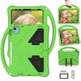 thumbnail image 2 of Case Compatible With iPad 6th/5th Gen 9.7"(2018/2017),Kids Friendly,With Handle and Contractible Kickstand,Lightweight Shockproof Rugged EVA Drop-proof Cute Cover Case,Green, 2 of 7