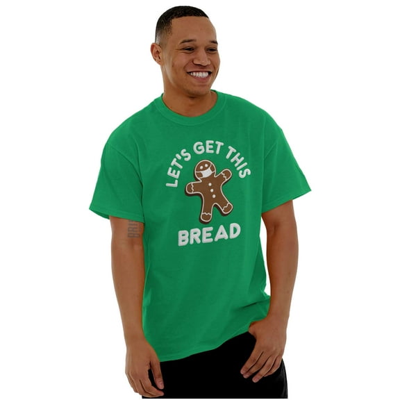 Xmas Let's Get this Bread Gingerbread Plus Size Crewneck Graphic Tee Shirt Brisco Brands 5X