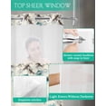 thumbnail image 4 of No Hook Shower Curtain with Snap in Liner, Vintage Flowers Teal Tuilps Butterfly Letters Print Hotel Shower Curtains for Bathroom, Washable Shower Curtain Liner Set with Mesh Top Window, 72”x78”, 4 of 6