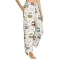 thumbnail image 3 of PISONIC Tribal Boho Cats Printed Women's Pajama Pants, Comfy Pajama Bottoms With Pockets&Drawstring, 3 of 7