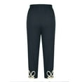 thumbnail image 5 of sovlvnd Savings 2024 Women's Summer Plus Size High Waisted Solid Color Capris Matching Causal Lightweight Slim Fitting Yoga Gym Pants, 5 of 6