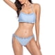 thumbnail image 1 of Tankini azul con braguita de tiras, traje de baño para mujer, conjunto de bikini con volantes y lazos laterales talla XL, 1 of 6