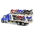 thumbnail image 3 of Tornado Speed Motorcycle Trailer Toy Truck w/ Trailer, 6 Motorcycles (Colors May Vary), 3 of 3