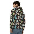thumbnail image 4 of Kdxio Colorful Retro Tape Print Men Hoodies Casual Hoodies for Men with Zip Pockets Full Zip Long Sleeve Sweatshirt Sports Hooded Jacket-Small, 4 of 5