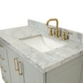 thumbnail image 4 of Ariel Taylor 43 In. Right Offset Rectangle Sink Vanity With Carrara White Marble Countertop In Grey, 4 of 11
