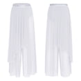 thumbnail image 4 of inlzdz Women's Mesh Lyrical Dance Pants Flowy Wide Leg Trousers Modern Contemporary Dancewear White M, 4 of 5
