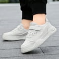 thumbnail image 5 of Splozh Sneakers for Girls Casual Leather Children's Sports Shoes for Boys Girls Mesh Breathable Walking Shoes White,US 3, 5 of 9