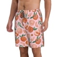 thumbnail image 2 of KLL Painting Peach Men's Casual Summer Beach Shorts Hawaiian Shorts with Pockets-Large, 2 of 5