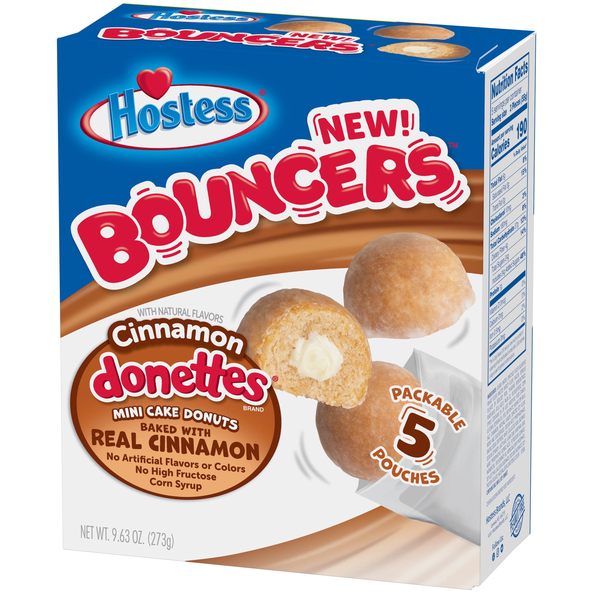 Hostess Cinnamon Donettes Bouncers, 5 pouches , 9.63 oz.