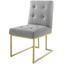 Contemporary Modern Urban Designer Dining Kitchen Room Side Chair, Fabric Metal Steel, Gold Light Grey Gray