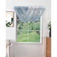 thumbnail image 2 of Water Wave Blue Sheer Waterfall Valance Curtains for Window, Abstract Art Minimalist Rod Pocket Sheer Topper Swag Curtains for Living Room, Kitchen 38.5"W x 47.2"L, 1 Panel, 2 of 7