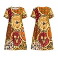 thumbnail image 3 of Bixox Robe d'Été à Manches Courtes pour Femmes Robe Ample Longueur Genou avec Poches-Piques, 3 of 7
