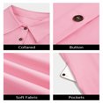 thumbnail image 6 of Summer Short Sleeve Solid Collared Button Down A Line Casual Loose Mini Shirt Dress, 6 of 6