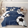 thumbnail image 2 of Erosebridal Blue Soccer Twin Quilt Set,Classic Football Twin Coverlet Set For Boys,2 Pieces, 2 of 7