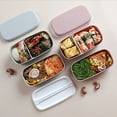 thumbnail image 3 of Microwavable 2 Layer Lunch Box with Compartments Leakproof Bento Box Insulated Food Container Lunch Box Green, 3 of 7