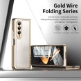 thumbnail image 5 of Dteck Case for Samsung Galaxy Z Fold 4,Luxury Leather Built-in Screen Protector Case Shockproof Electroplated Hard PC Bumper Cover for Galaxy Z Fold 4 5G,White, 5 of 9