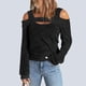 thumbnail image 3 of Top Con Hombros Descubiertos Para Mujer, Blusa Informal De Color Liso Con Diseño Recortado, Transpirable Para Uso Diario, 3 of 6
