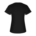 thumbnail image 7 of QLEICOM Women's Summer Solid Double Layer V-neck Loose Pullover Design Sense T-shirt Blouses Shirts Tops Black XL, US Size 10, 7 of 7