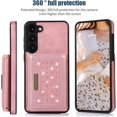 thumbnail image 6 of for Samsung Galaxy S23 Crossbody Wallet Case for Women, Bling Glitter PU Leather Phone Case with RFID Blocking Card Holder Cover for Samsung Galaxy S23 SZ Rose Gold, 6 of 18