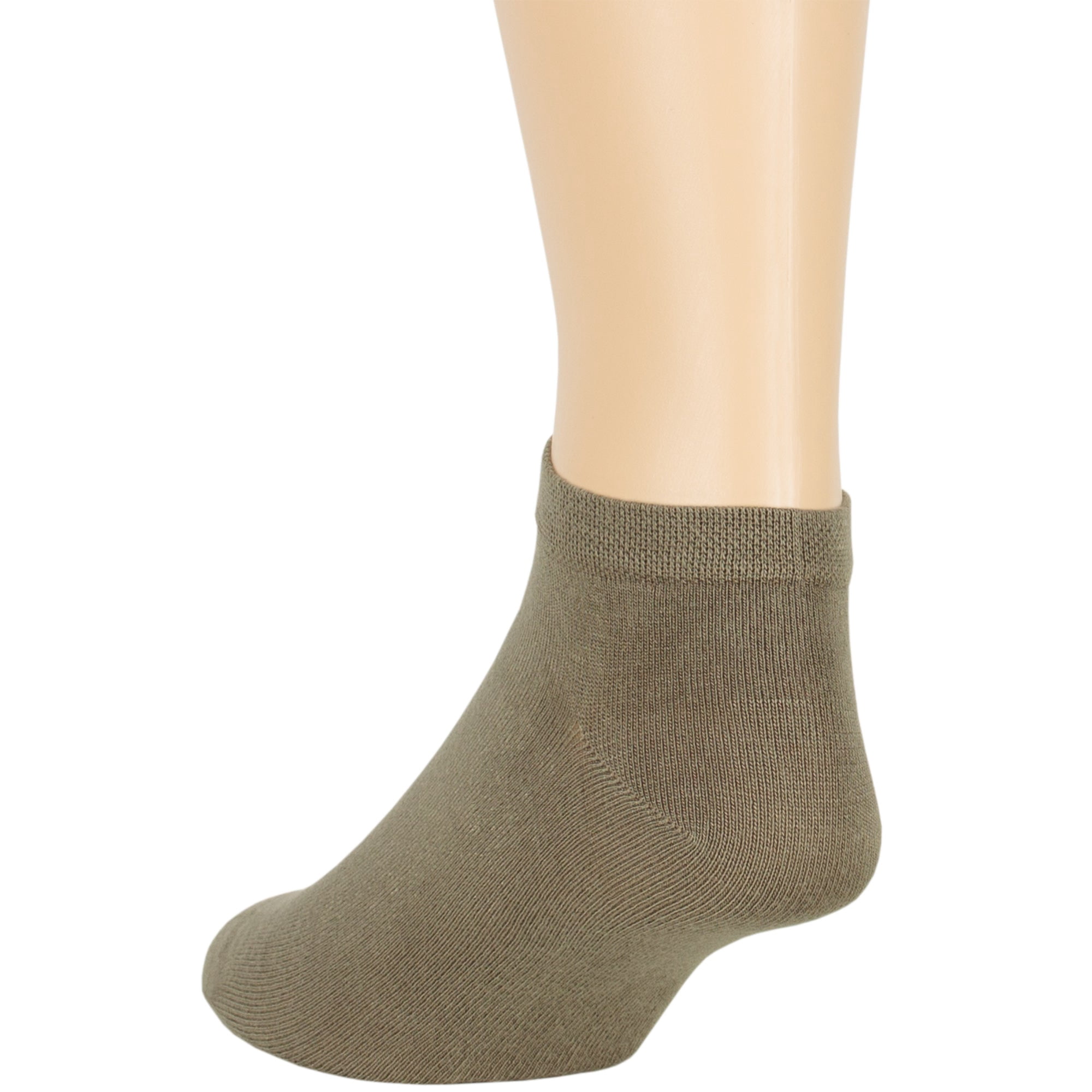 7BIGSTARS KINGDOM Men Bamboo Ankle Sock - 6 Pack - Thin Seamless Breathable Soft Solid Low Cut - Sock Size 10-13 Shoe 9-12 L Khaki