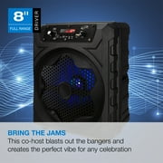 iLive Bluetooth Wireless LED Light Effects Party Speaker, ISB200B, Black