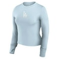 thumbnail image 2 of Women's Fanatics Light Blue Los Angeles Dodgers Studio Fitted Long Sleeve Gym Top, 2 of 3