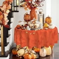 thumbnail image 4 of Fall Tablecloth Round 60 Inch Autumn Maple Leaf Thanksgiving Orange Table Cover Waterproof Wipeable Table Cloth for Kitchen/Home Decoration, 4 of 5
