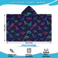 thumbnail image 2 of Colorful Dinosaurs Stars Pattern Hooded Bath Towel Wrap for Teens Ages 3 To 12, Soft Lightweight Quick Dry Microfiber Bath Beach Pool, 60"x35", 2 of 6