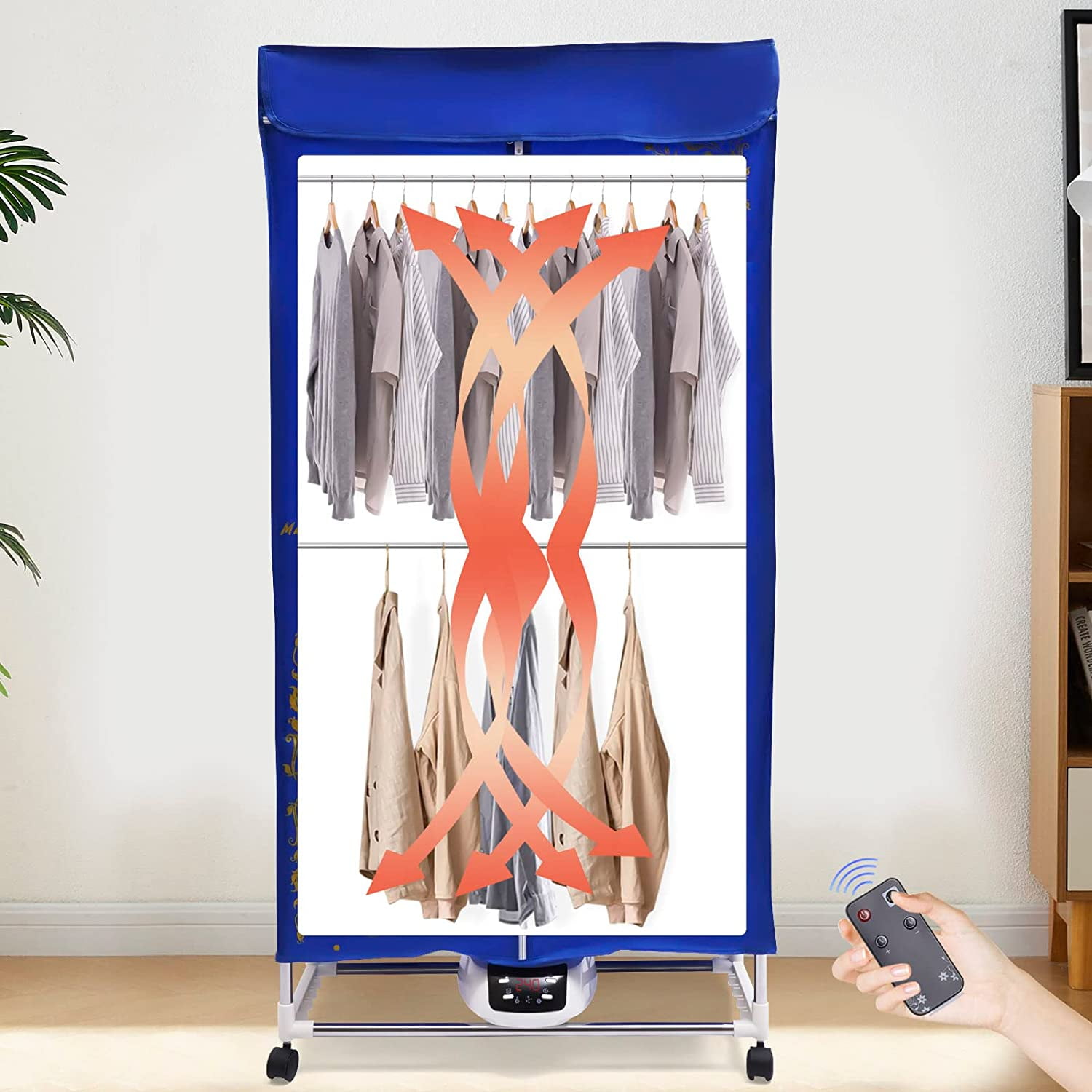 Miumaeov Clothes Dryer Portable Travel Dryer Machine w/ Temperature Controller